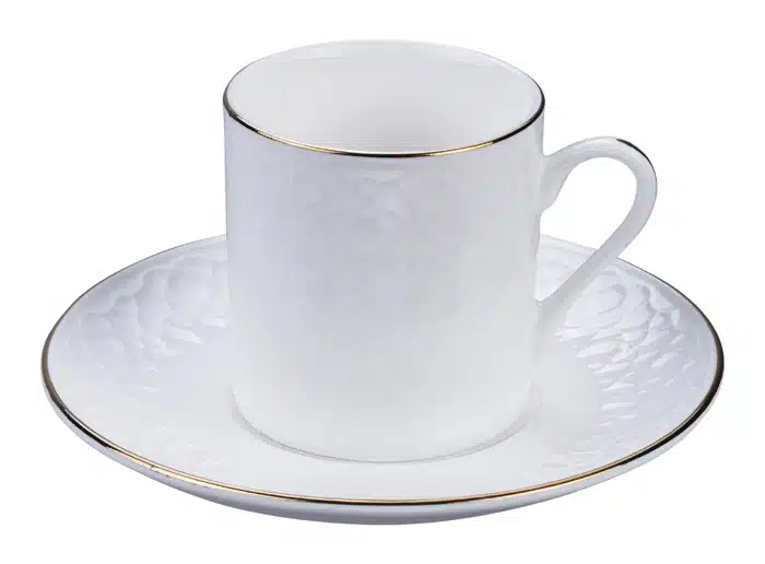 Weiß / Goldene Kaffeetasse Streifen - Nippon Weiß - 100ml