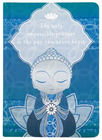 Blaues Notizbuch - Kleiner Buddha - 11,25 x 15,6 x 1,3 cm – Bild 2