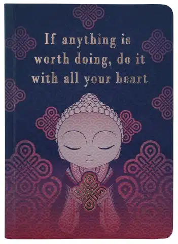 Blau / Schwarzes Notizbuch - Kleiner Buddha - 11,25 x 15,6 x 1,3 cm – Bild 2