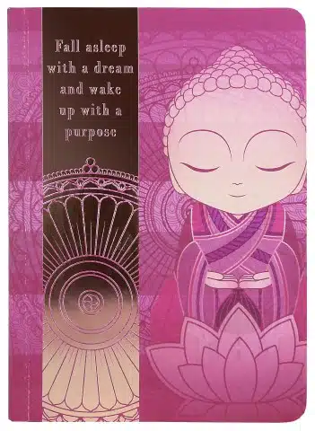 Rosa Notizbuch - Kleiner Buddha - 11,25 x 15,6 x 1,3 cm – Bild 2