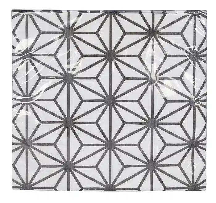 Schwarz / Weiße Servietten Wellenfigur - Nippon Schwarz - 20 Stück - 33 x 33cm – Bild 2