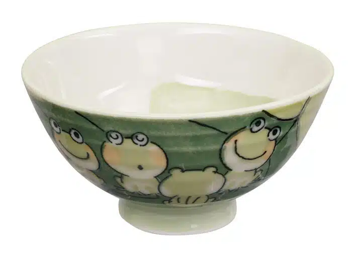 Grün / Weiße Schale mit Froschfigur - Kawai - 11,5 x 6 cm 300 ml – Bild 2