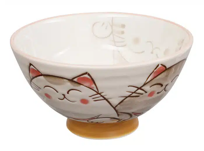 Weiße Schale mit Katzenfigur - Kawai - 11,5 x 6 cm 300ml – Bild 2