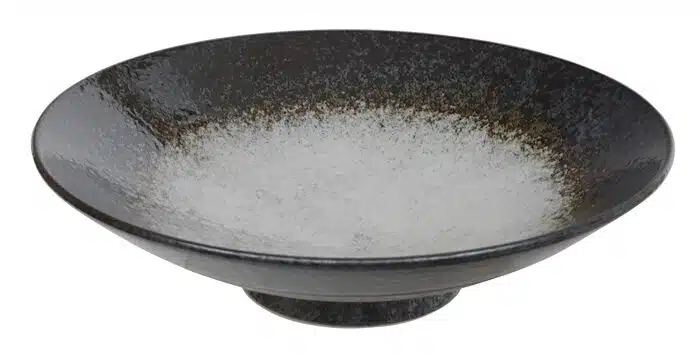 Schwarz / Weiße Schüssel - Mino Yaki - 28 x 8 cm 1500 ml – Bild 2