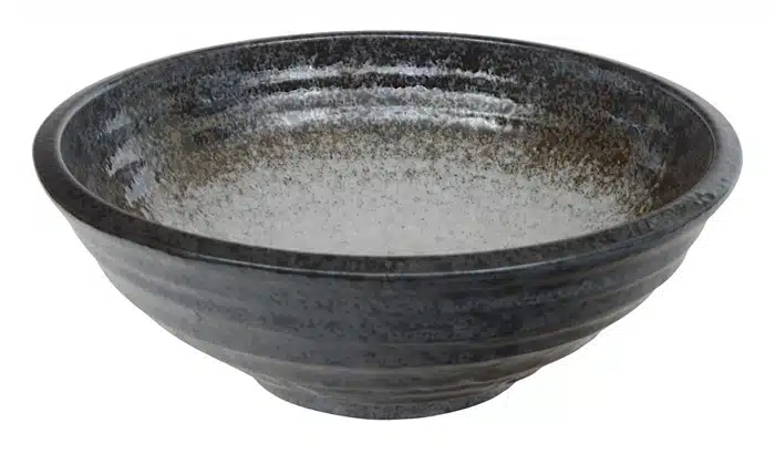 Schwarz / Weiße Schüssel - Mino Yaki - 24 x 8 cm 1500 ml – Bild 2