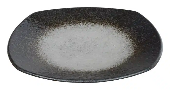 Schwarz / Weißer Teller - Mino Yaki - 28cm – Bild 2