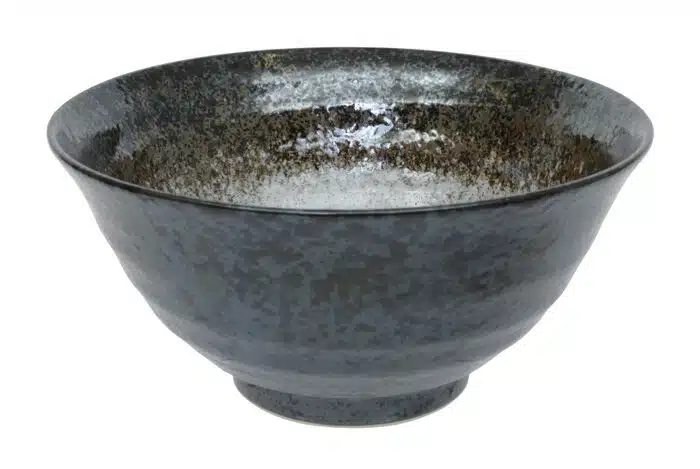 Schwarz / Weiße Schüssel - Mino Yaki - 20 x 10cm 1200ml – Bild 2