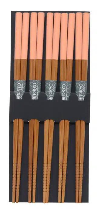 Essstäbchen mit rosa Spitze - Set mit 5 Paaren – Bild 2