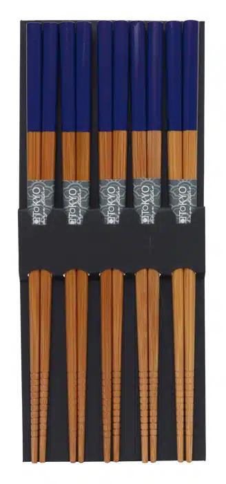 Essstäbchen mit blauer Spitze - Set mit 5 Paaren – Bild 2