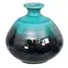 Schwarz / Azurblau handgemachte Vase - 8,5 x 9 cm – Bild 2