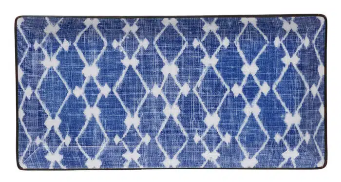 Tokyo Design Studio - Shibori - Blauw/Wit Ontbijtbord - 23 x 11.5cm