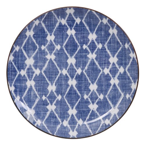 Tokyo Design Studio - Shibori - Blauw/Wit Ontbijtbord - 25 x 3cm