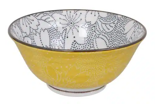 Tokyo Design Studio - Mixed Bowls - Geel/Grijze Kom - Sakura - 14.8 x 6.8cm 500ml