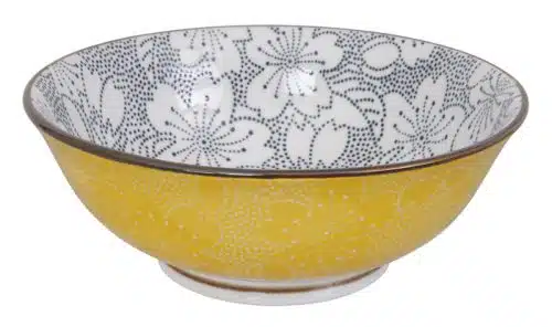 Tokyo Design Studio - Mixed Bowls - Geel/Grijze Kom - Sakura - 19.7 x 7cm 1000ml