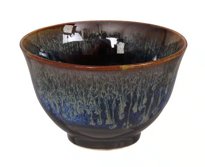 Schwarz / Blau handgemachte Teetasse - 9 x 5,4 cm – Bild 2