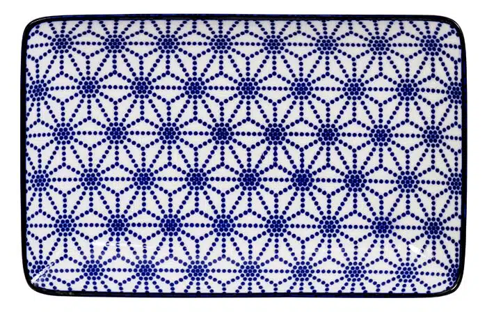 Blau / Weißer rechteckiger Teller Stern - Nippon Blau - 21 x 13,5 cm – Bild 2
