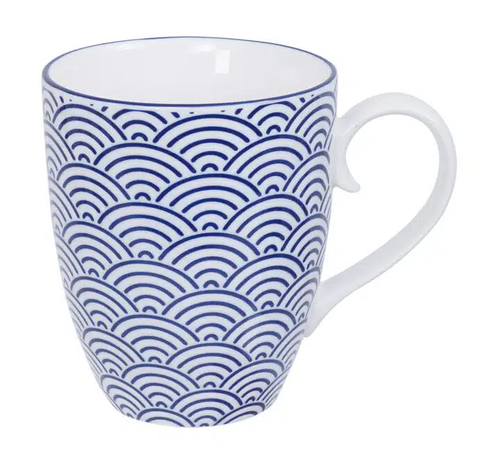 Blau / Weiße Becher Wellen - Nippon Blue - 8,5 x 10,2 cm 380 ml – Bild 2
