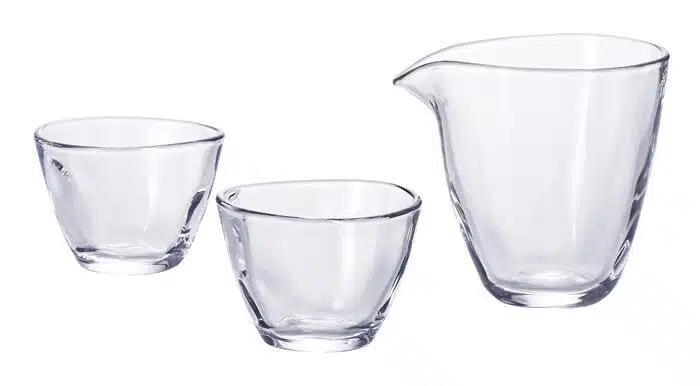 Glass Sakeset - Set mit 3 Teilen - 9,6 x 8,6 x 9 cm 220 ml & 7 x 5 cm 90 ml – Bild 2