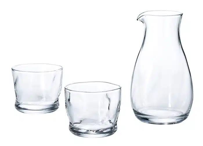 Glass Sakeset - Set von 3 Stück - 7,7 x 5 x 12,9 cm 290 ml & 100 ml – Bild 2