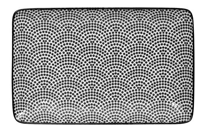 Schwarz / Weißer rechteckige Teller Punkte - Nippon Schwarz - 21 x 13,5 cm – Bild 2