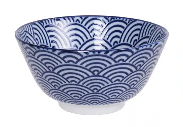Blau / Weiße Schüssel mit Wellen - Nippon Blau - 12 x 6,4 cm 300 ml – Bild 2