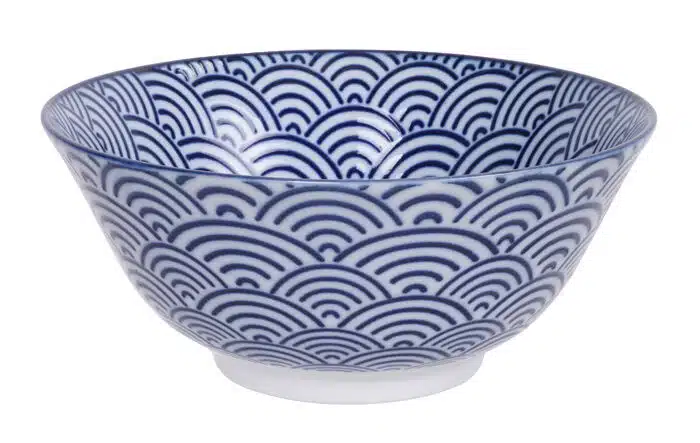 Blau / Weiß Schüssel Wellen - Nippon Blau - 15,2 x 6,7 cm 500 ml – Bild 2