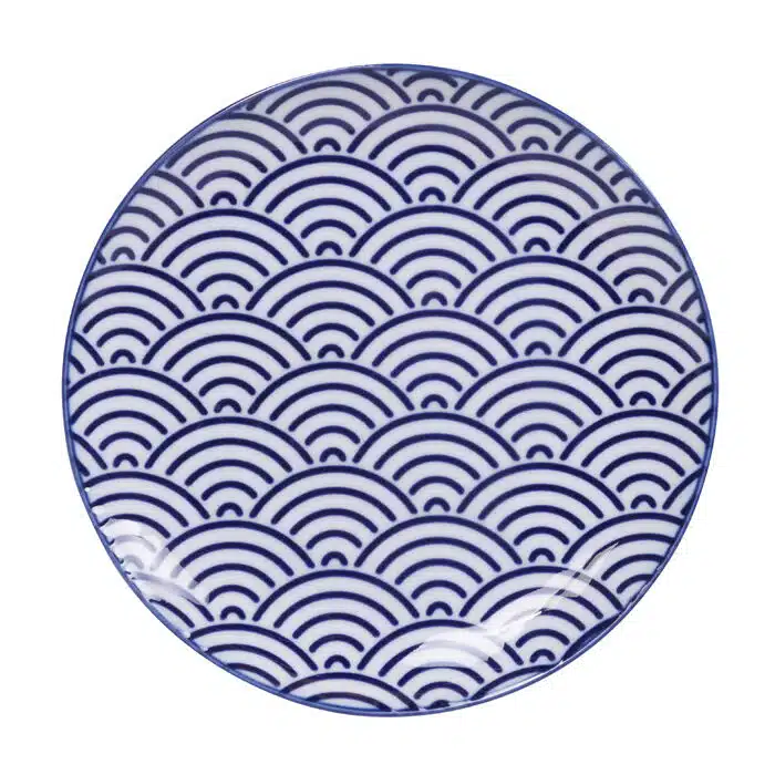 Blau / Weißer Teller Wellen - Nippon Blau - 16 x 2 cm – Bild 2