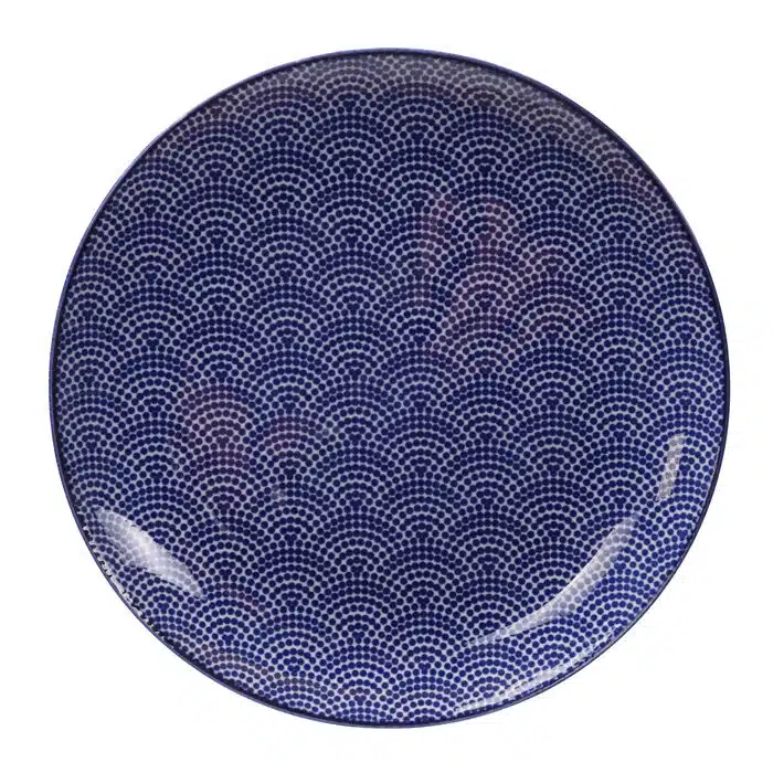 Blau / Weißer Teller Punkte - Nippon Blau - 25,7 x 3 cm – Bild 2