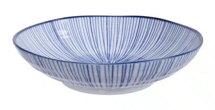 Blau / Weißer Teller Linien - Nippon Blau - 21 x 5,2 cm – Bild 2