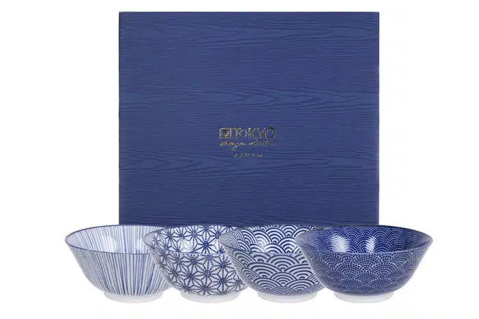 Blau / Weißes Schüssel Set - Nippon Blau - Set von 4 Stück - 15,2 x 6,7 cm 500ml – Bild 2