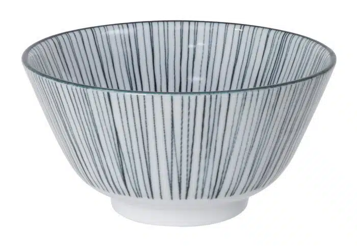Schwarz / Weiße Schüssel Linien - Nippon Schwarz - 12 x 6,4 cm 300ml – Bild 2