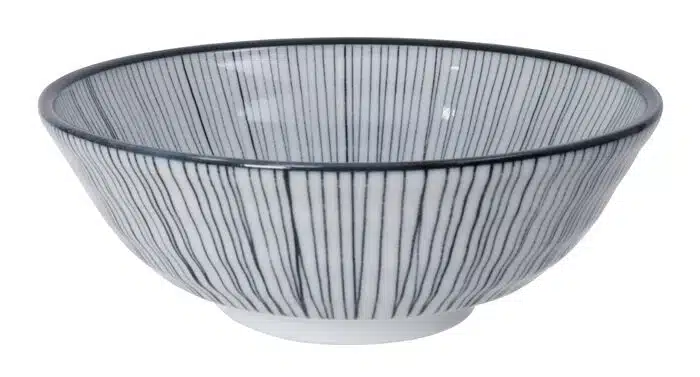 Schwarz / Weiße Schüssel Linien - Nippon Schwarz - 21 x 7,8 cm 1100ml – Bild 2