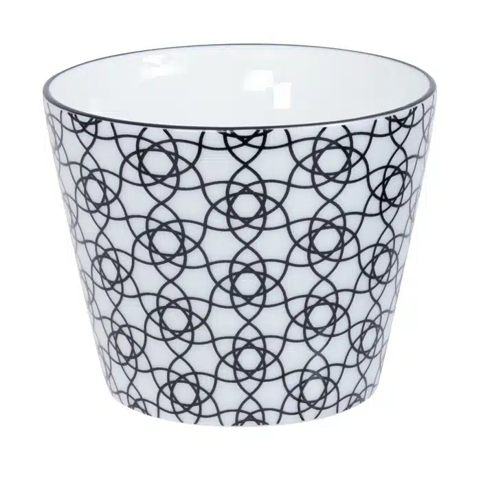 Schwarz / Weiße Espressotasse Streifen - Nippon Schwarz - 8,3 x 6,5 cm 180 ml – Bild 2