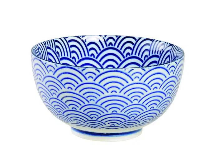 Blau / Weiße Schüssel Wellen - Nippon Blau - 13,2 x 7,4 cm 450 ml – Bild 2