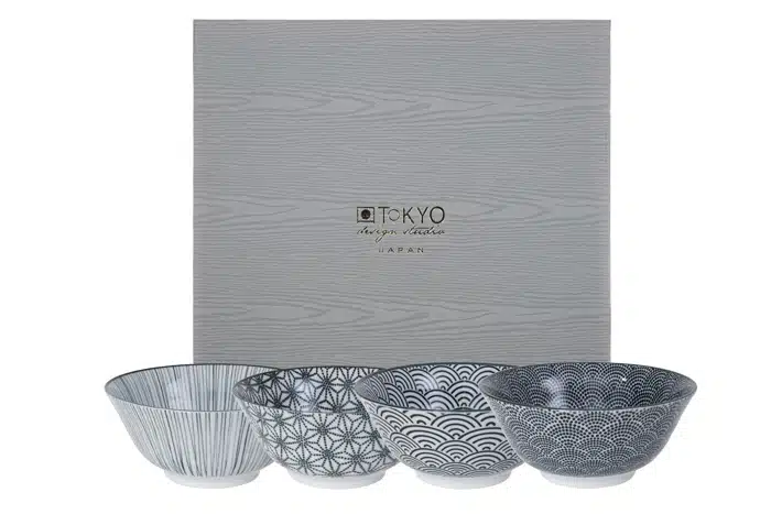 Schwarz / Weißes Schüsselset - Nippon Schwarz - 4er Set - 15,2 x 6,7 cm 500ml – Bild 2