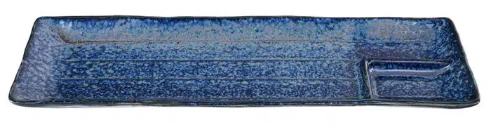 Blauer rechteckiger Servierteller - Große Teller - 33,2 x 10,5 cm – Bild 2