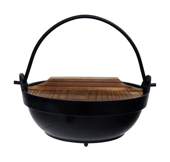 Schwarzer Nabe Topf mit Holzdeckel - 16cm – Bild 2