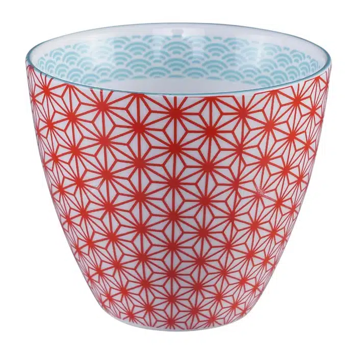 Rote / Weiße Teetasse - Star Wave - 9,8 x 8,5 cm 350 ml – Bild 2