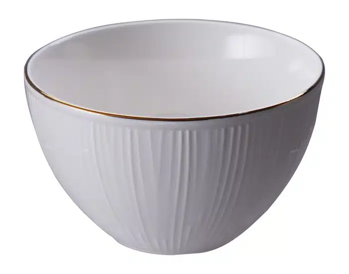 Weiß / Goldene Schale Linien - Nippon Weiß - 11,4 x 6 cm 350 ml – Bild 2