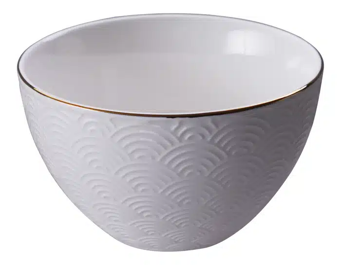 Weiß / Goldene Schale Wellen - Nippon Weiß - 11,4 x 6 cm 350 ml – Bild 2