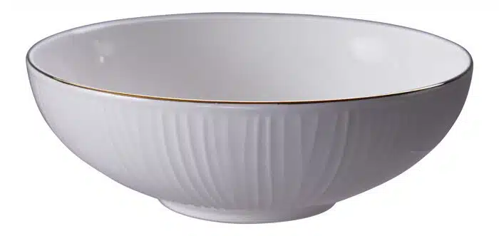 Weiß / Goldene Schale Linien - Nippon Weiß - 19 x 5,5 cm 780ml – Bild 2