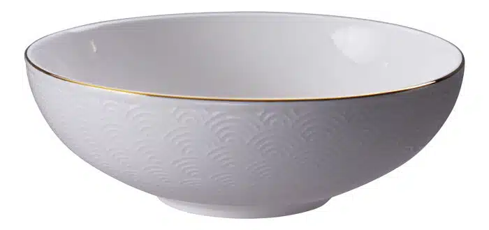 Weiß / Goldene Schale Wellen - Nippon Weiß - 19 x 5,5 cm 780 ml – Bild 2