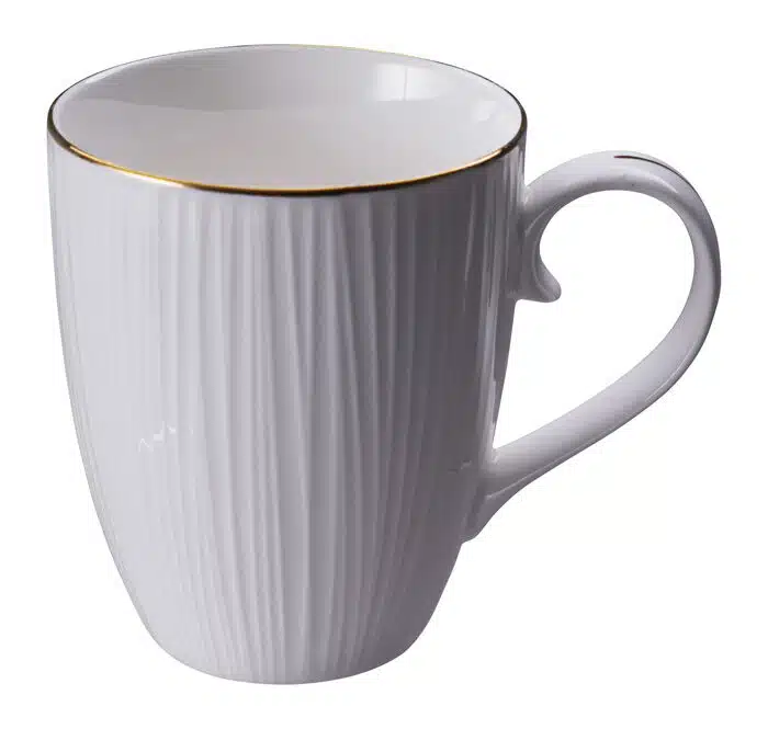 Weiß / Goldenes Becher Linien - Nippon Weiß - 8,5 x 10,2 cm 380 ml – Bild 2