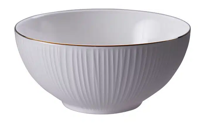 Weiß / Goldene Schale Linien - Nippon Weiß - 15 x 7 cm 550 ml – Bild 2