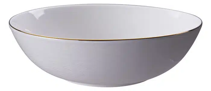 Weiß / Goldene Schale Wellen - Nippon Weiß - 23 x 6,5 cm 1300 ml – Bild 2