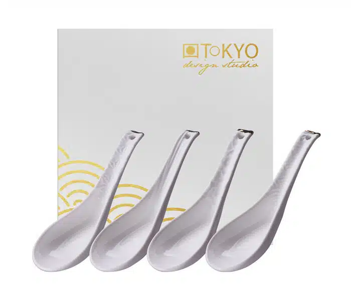 Weiß / Goldenes Löffel Set - Nippon Weiß - Set von 4 Stück - 13,8 x 4,8 cm – Bild 2