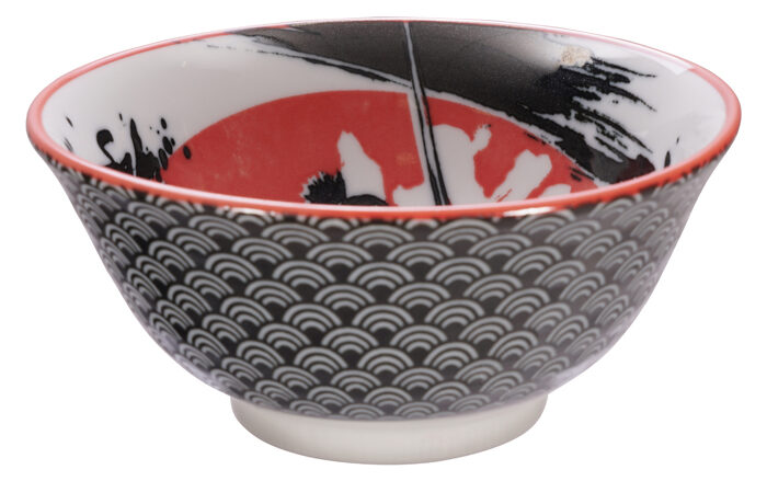 Schwarz / Rote Samurai Schale - Gemischte Schalen - 14,8 x 7 cm 500 ml – Bild 2