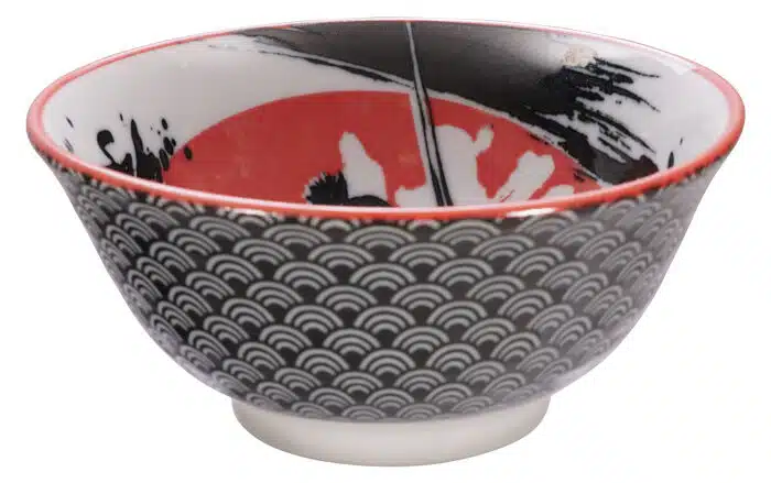 Schwarz / Rote Samurai Schale - Gemischte Schalen - 14,8 x 7 cm 500 ml – Bild 2