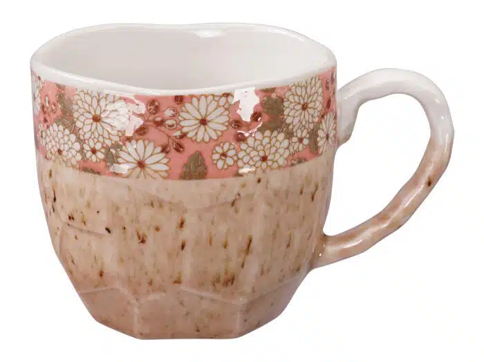 Rosa / Weiße handgemachte Tasse - 8,7 x 8 cm 300 ml – Bild 2