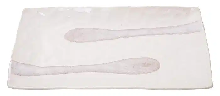 Weißer rechteckiger Teller - Minoyaki - 31 x 17 cm – Bild 2